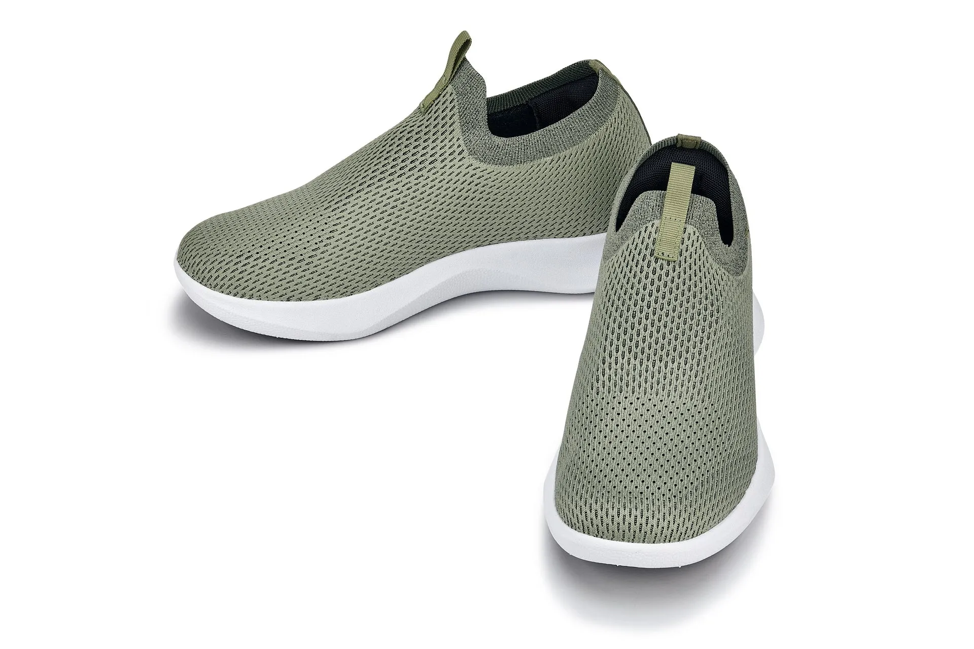 CALTO - Q073 - 2.4 Inches Taller (Olive Green) - Lightweight Slip On Sneakers