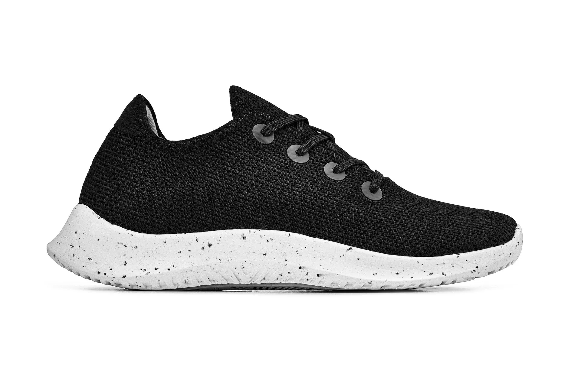 CALTO - Q401 - 2.4 Inches Taller (Black/White & Speckle Sole) - Ultra Lightweight Knitted Sneakers