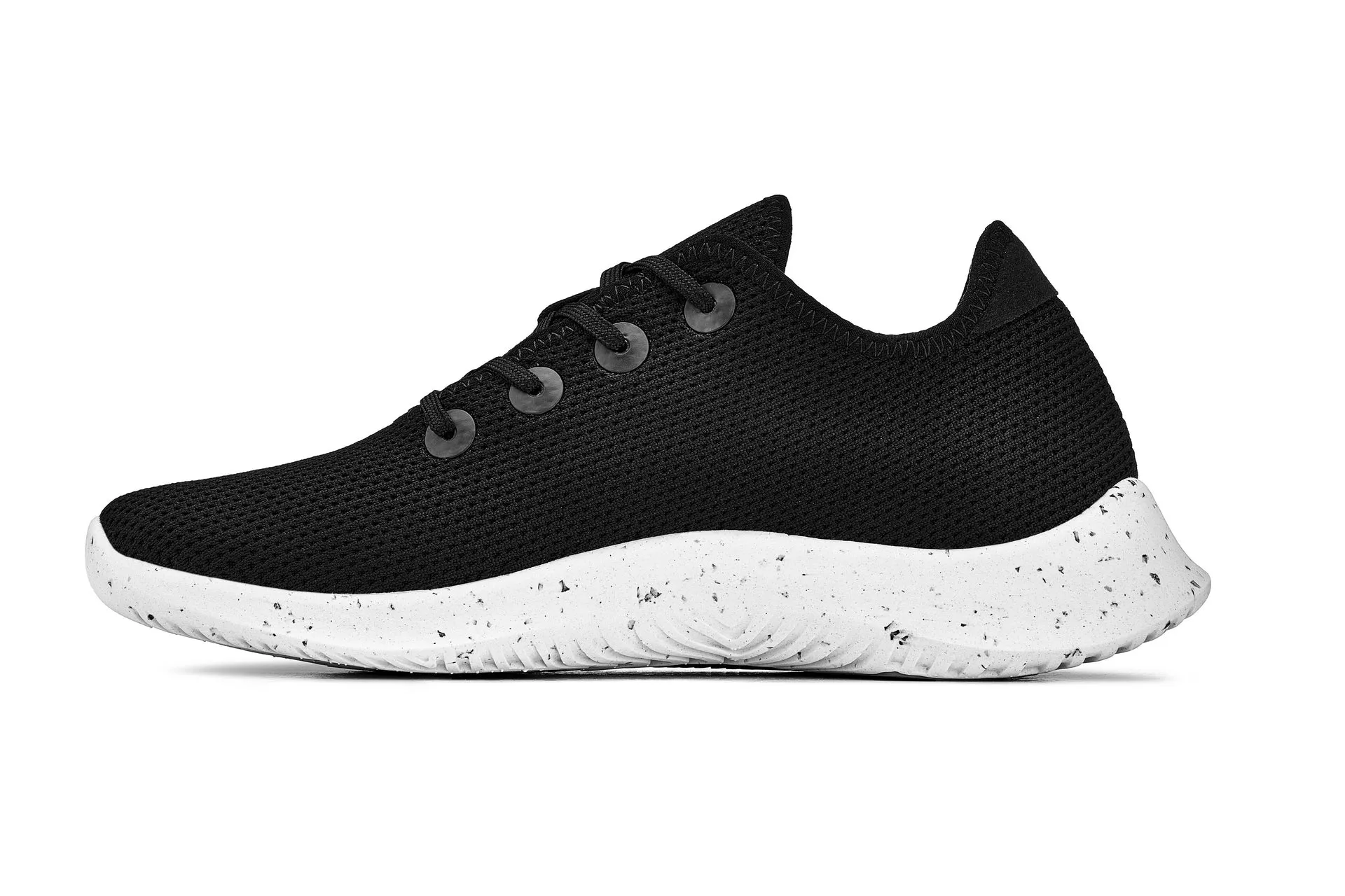 CALTO - Q401 - 2.4 Inches Taller (Black/White & Speckle Sole) - Ultra Lightweight Knitted Sneakers