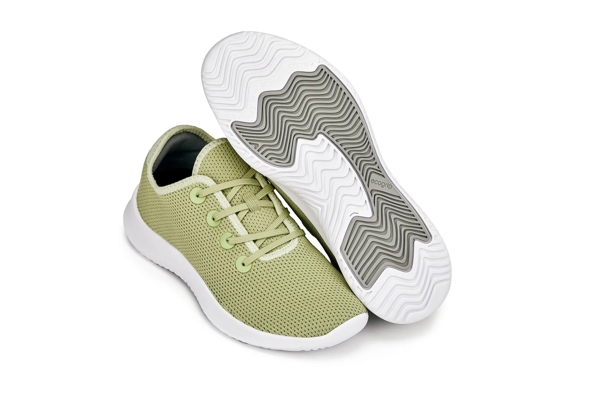 CALTO - Q405 - 2.4 Inches Taller (Pale Lime) - Ultra Lightweight Knitted Sneakers