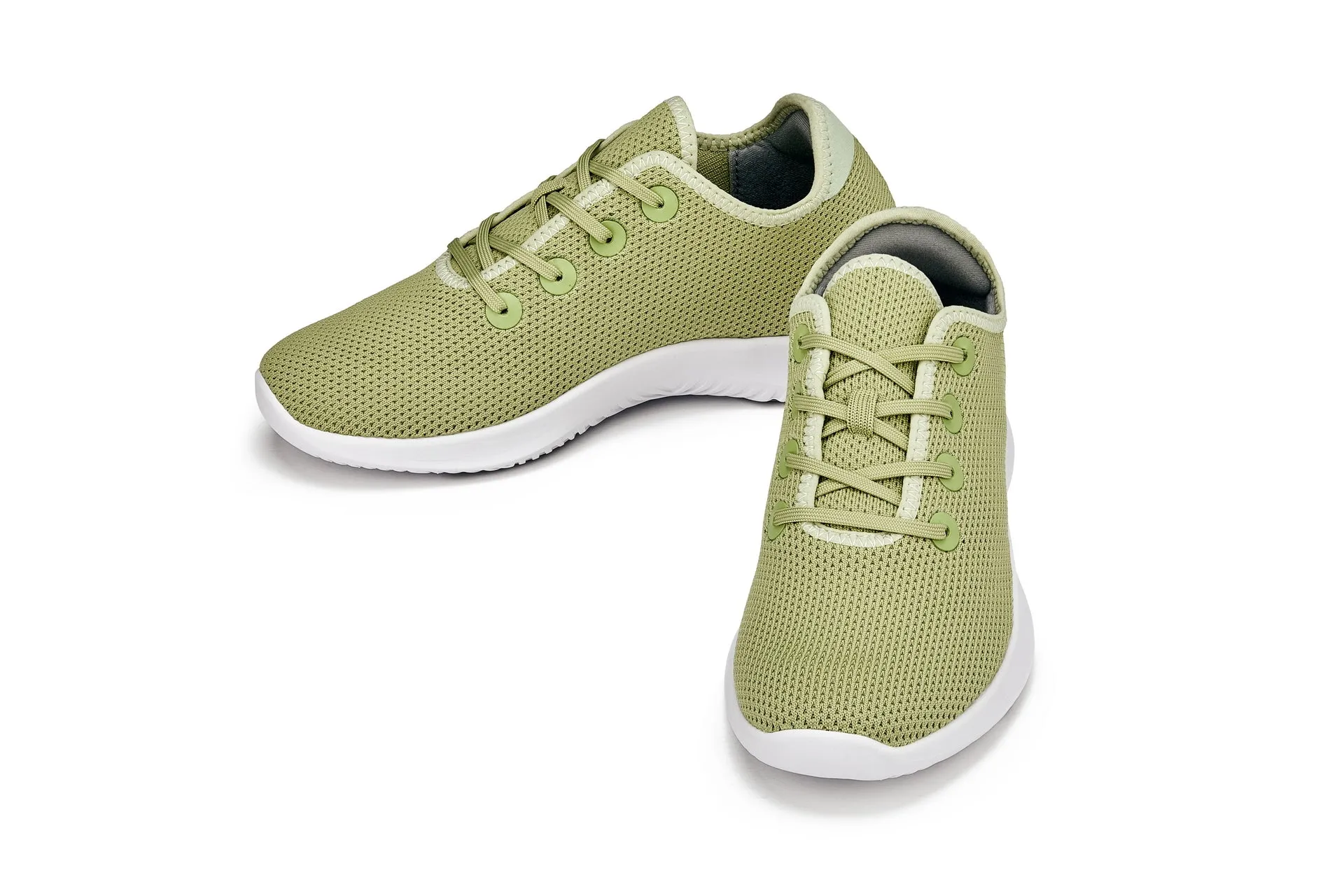 CALTO - Q405 - 2.4 Inches Taller (Pale Lime) - Ultra Lightweight Knitted Sneakers