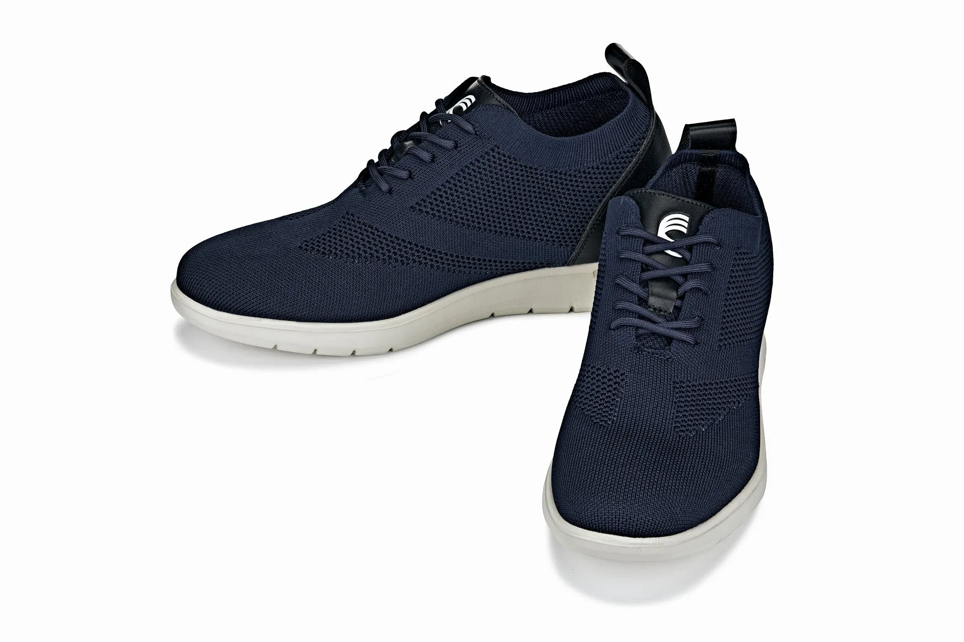 CALTO - X2214 - 2.4 Inches Taller (Night Blue/Black) - Lace Up Casual Walker - Lightweight