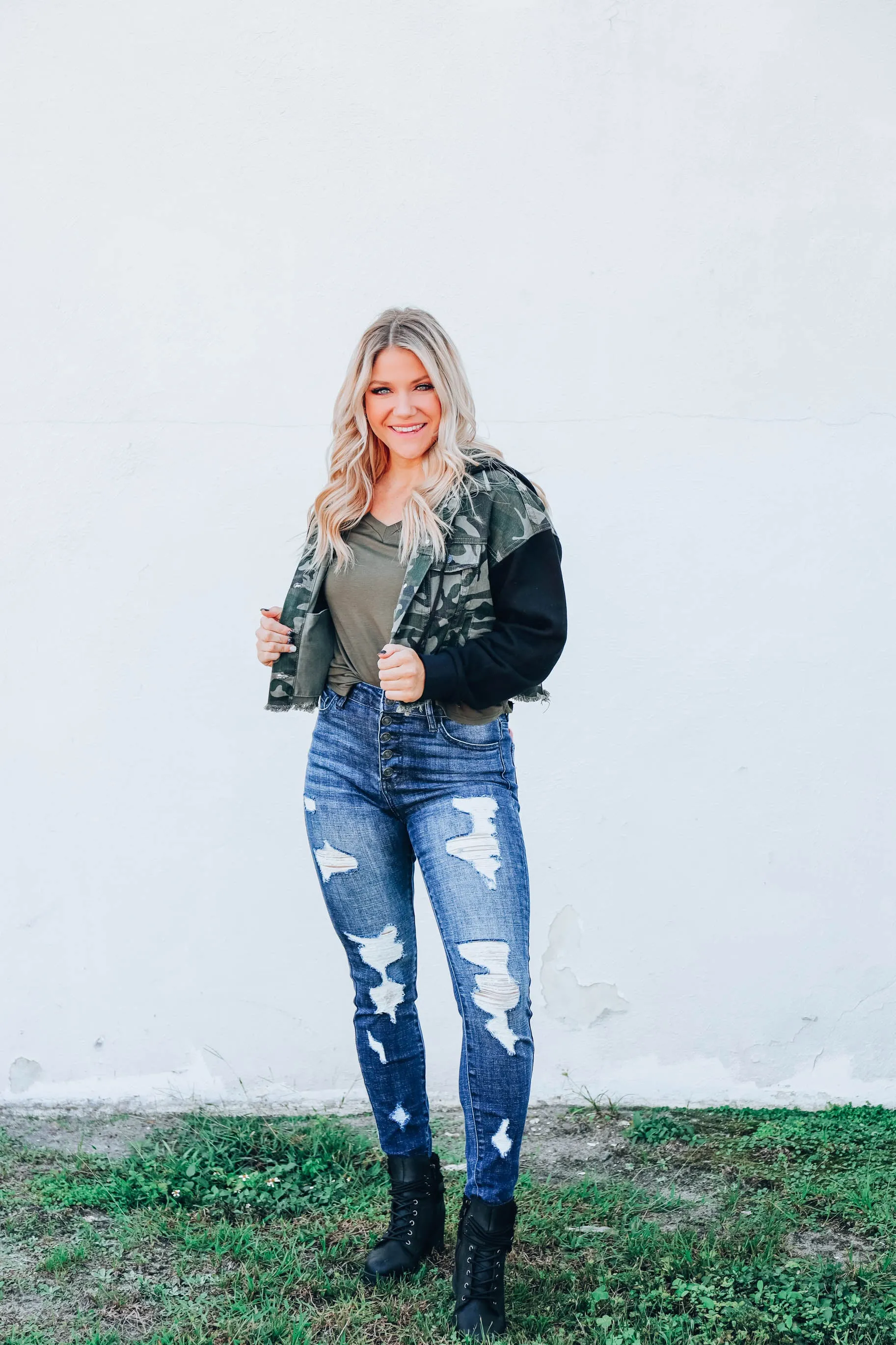 Camila Camo Crop Jacket