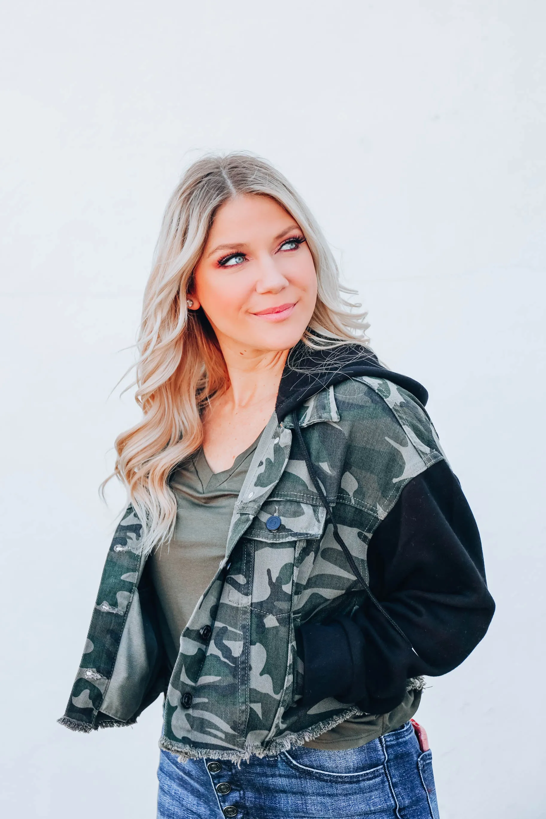 Camila Camo Crop Jacket