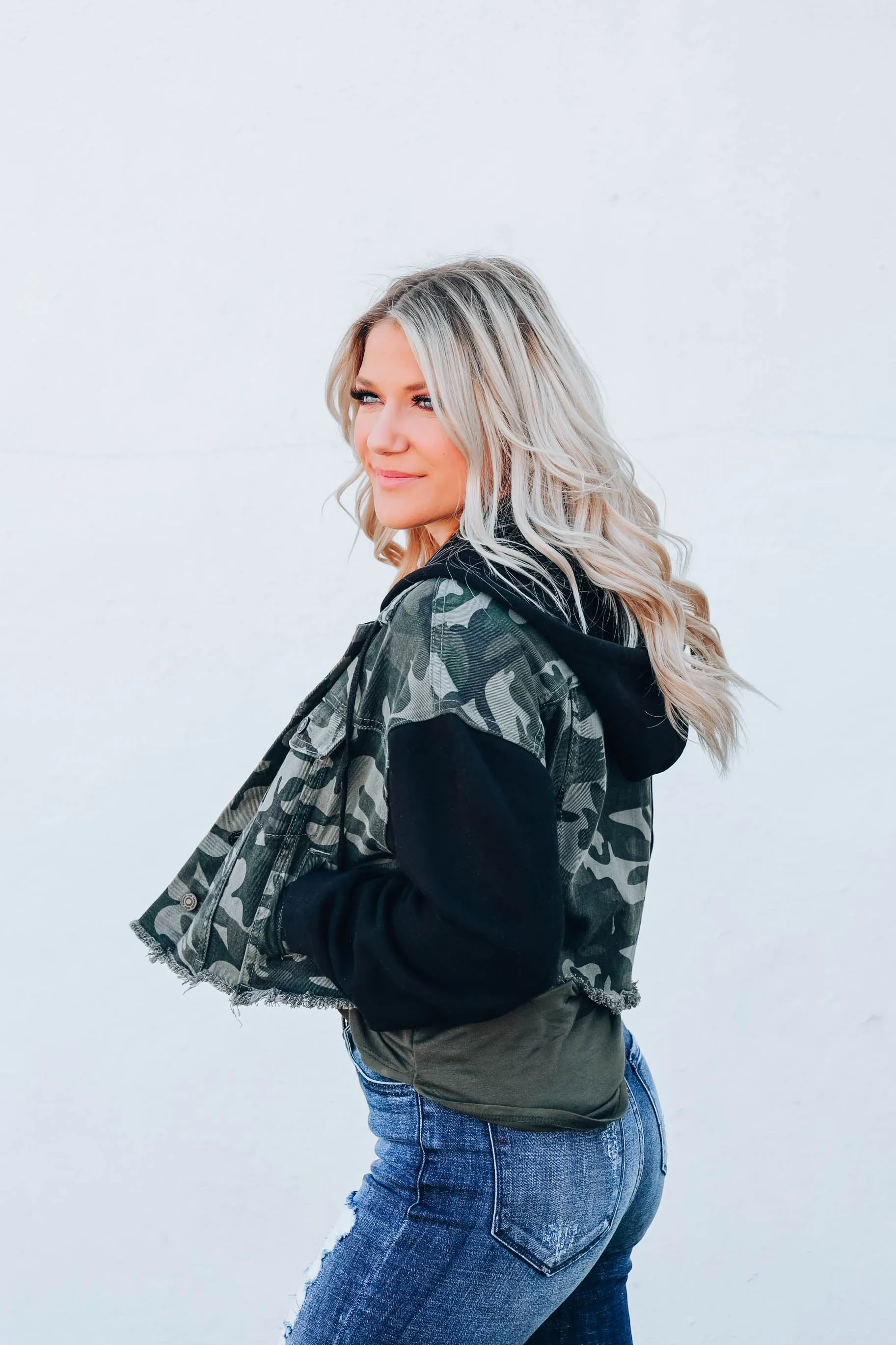 Camila Camo Crop Jacket