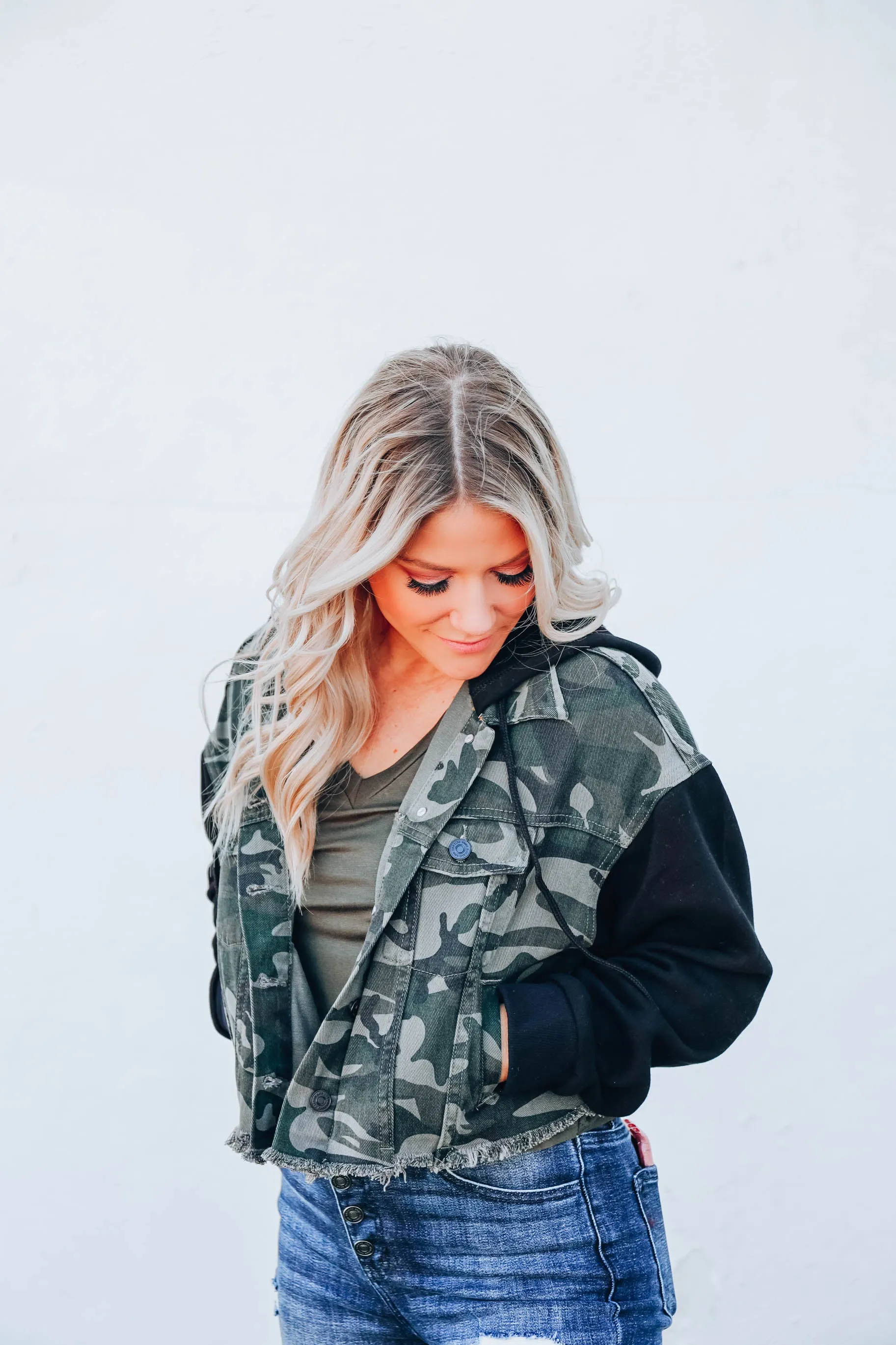 Camila Camo Crop Jacket