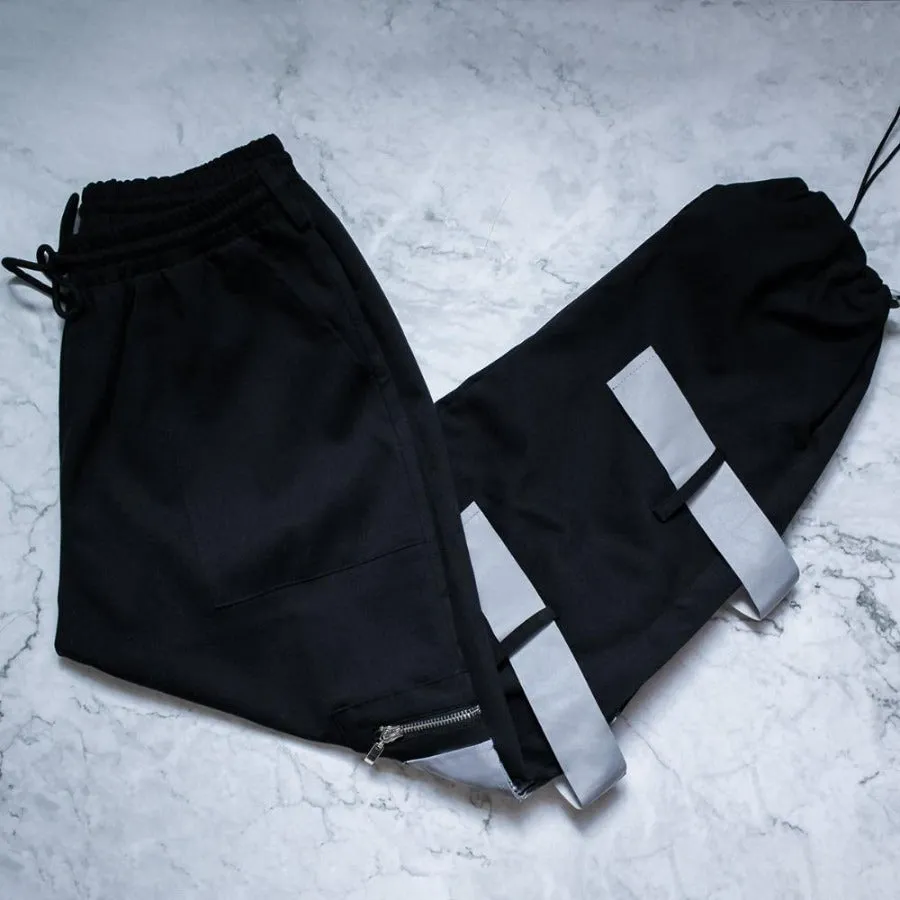 Caviar Reflective Strap Mesh Detail Joggers