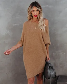 Cecelia Asymmetrical Knit Sweater Dress - Camel - FINAL SALE