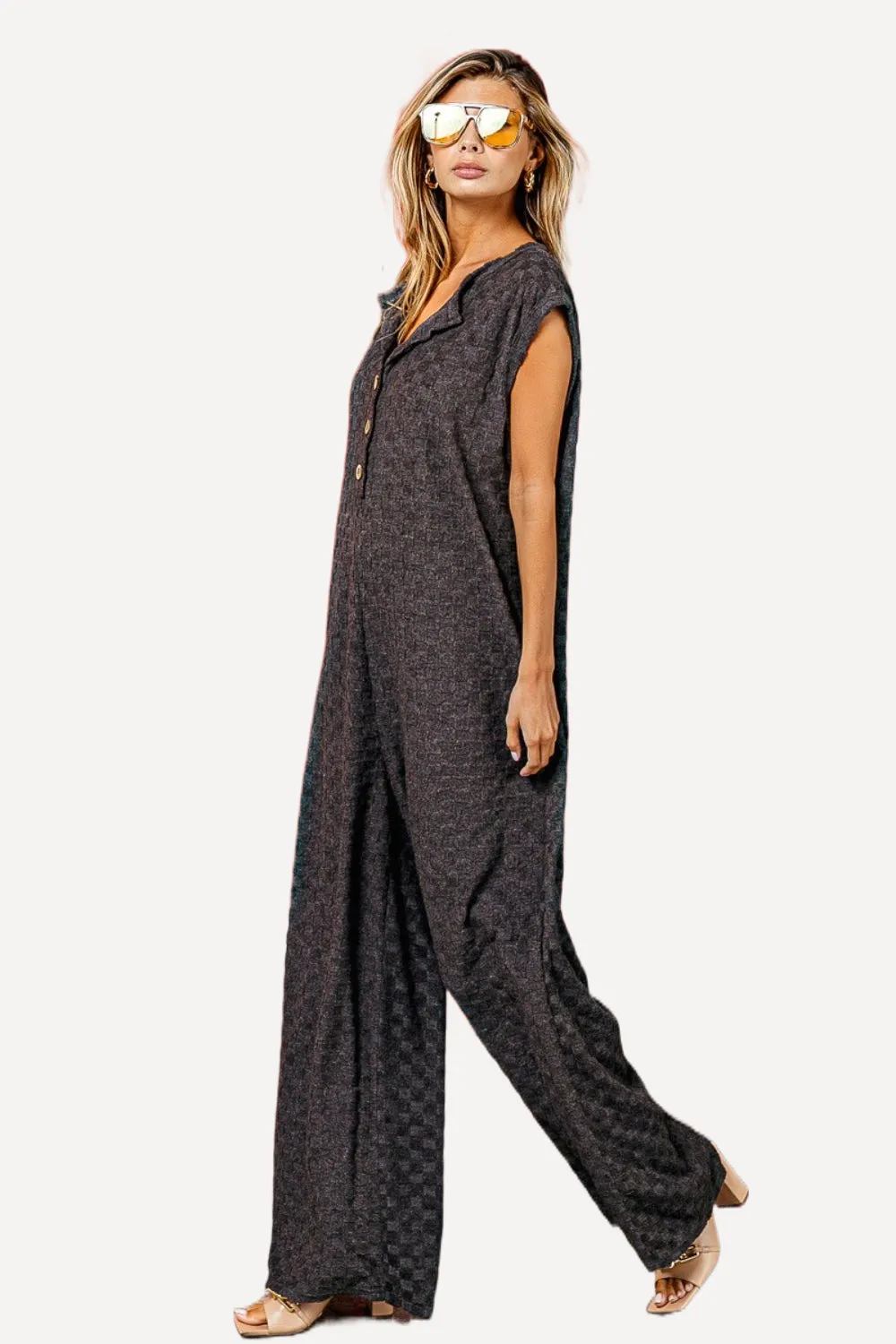 Checkered Wide Leg Jumpsuit