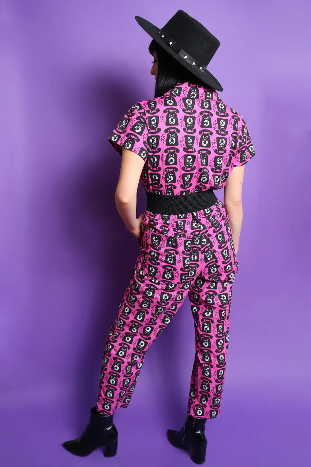 Cheeky Chatty Cheshires Cat Suit in Magenta