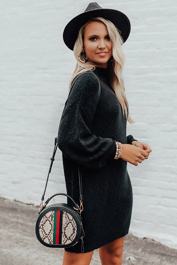 Cheers For Cozy Sweater Dress In Black