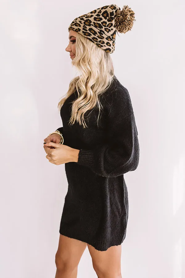 Cheers For Cozy Sweater Dress In Black