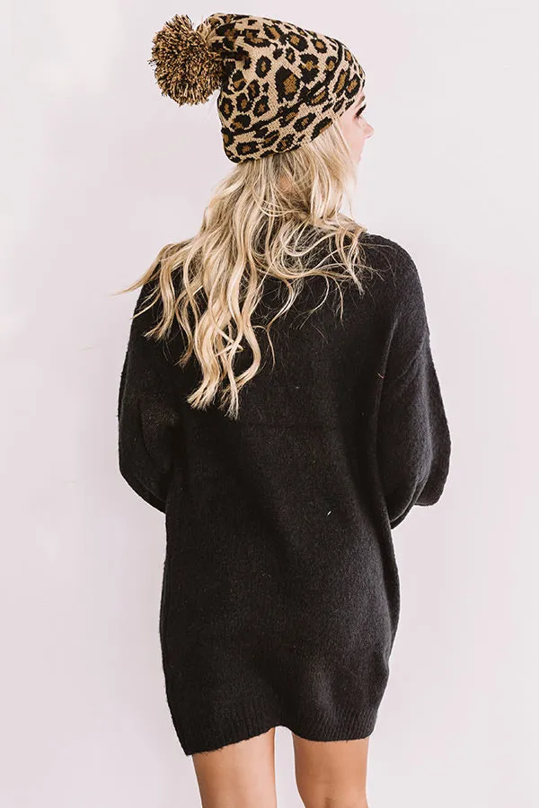 Cheers For Cozy Sweater Dress In Black