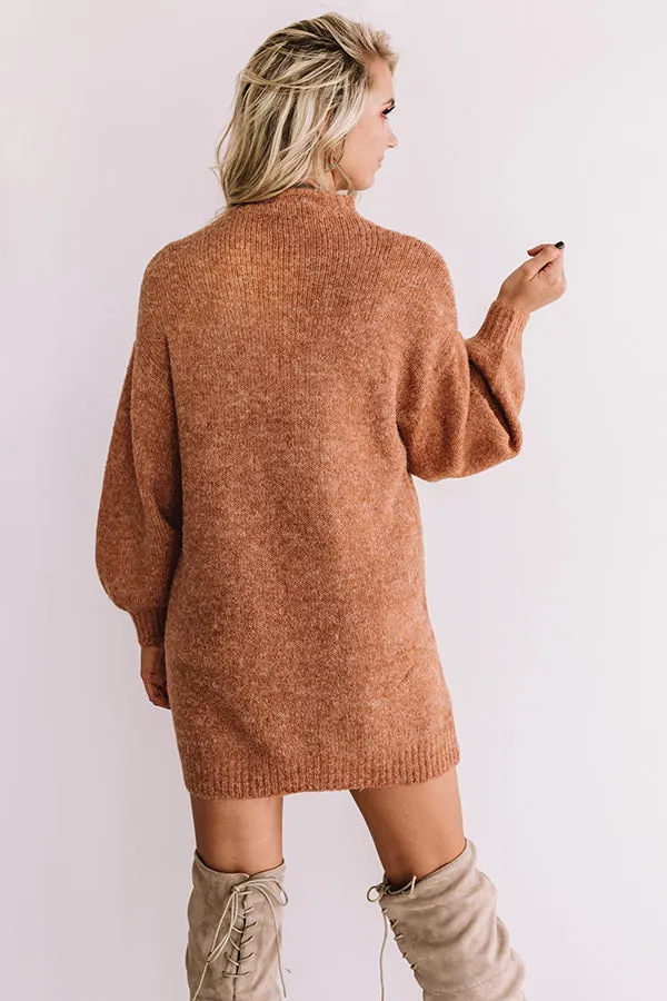 Cheers For Cozy Sweater Dress In Rust