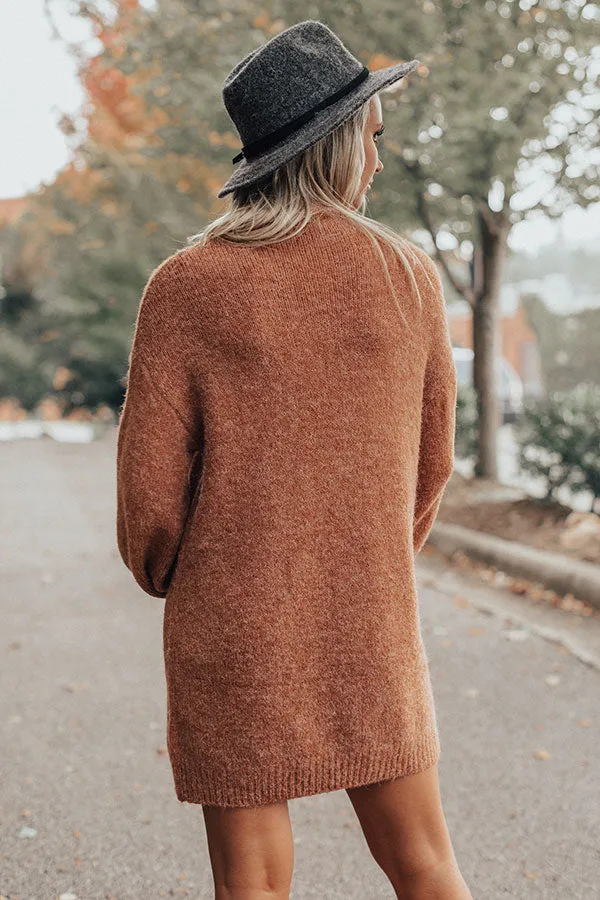 Cheers For Cozy Sweater Dress In Rust