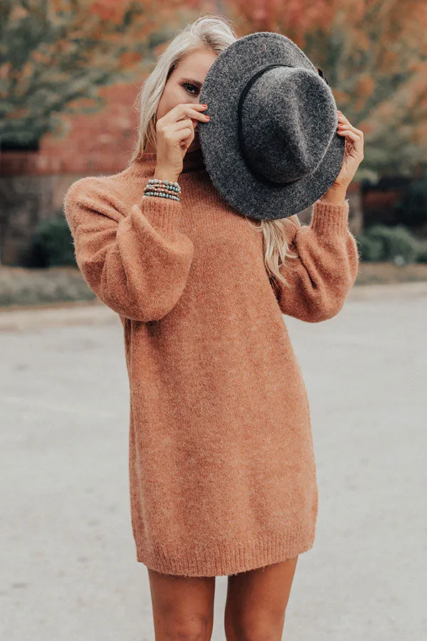 Cheers For Cozy Sweater Dress In Rust