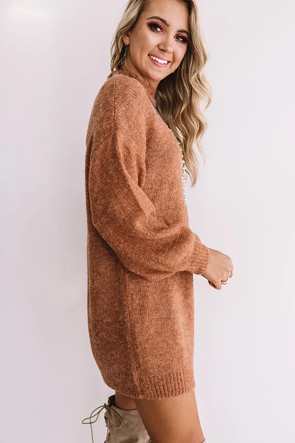 Cheers For Cozy Sweater Dress In Rust