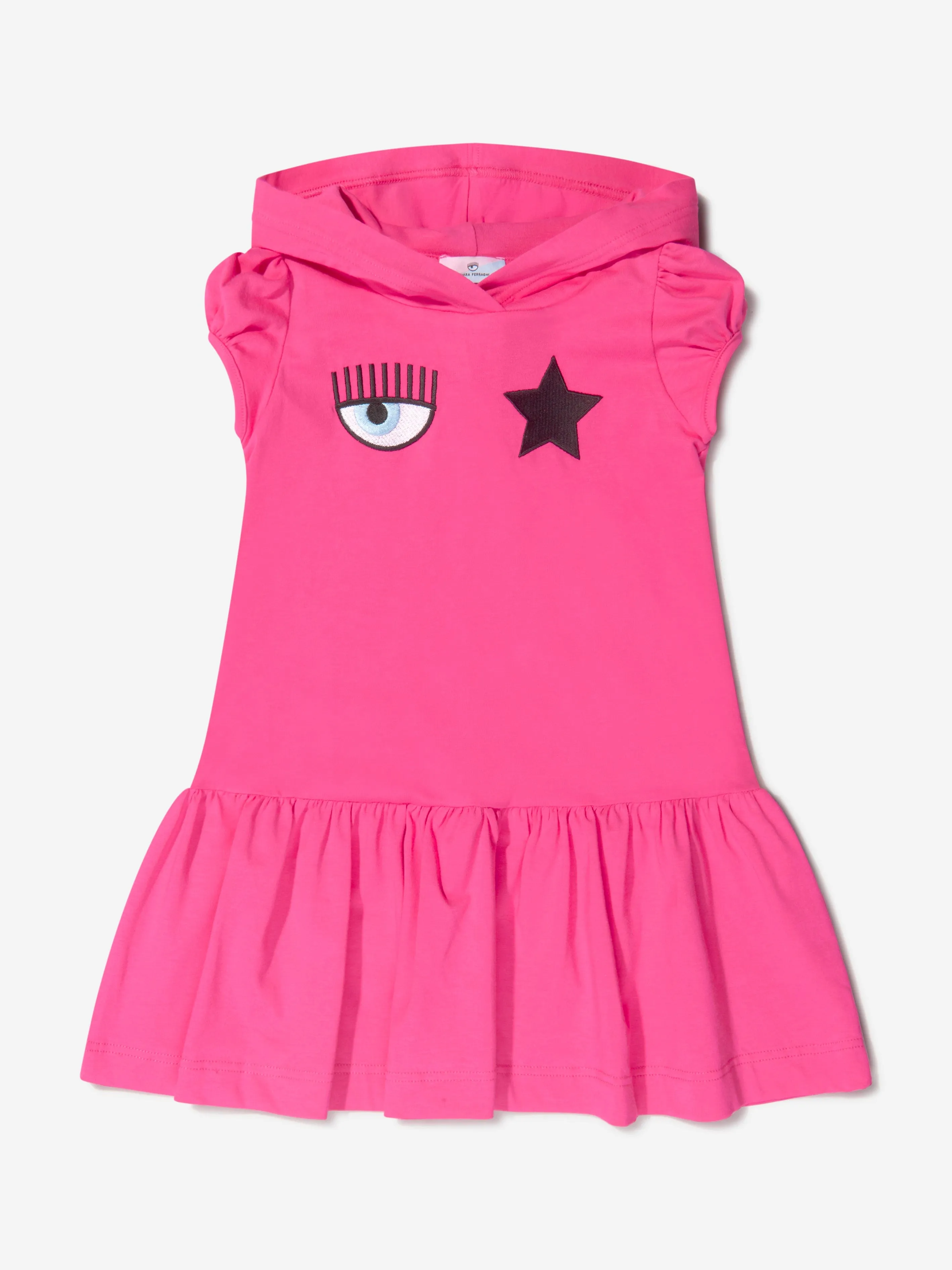 Chiara Ferragni Girls Cotton Eyestar Jersey Hooded Dress