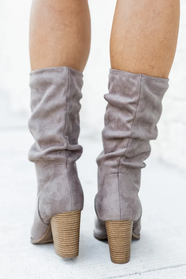 Christie Taupe Slouchy Suede Boots FINAL SALE