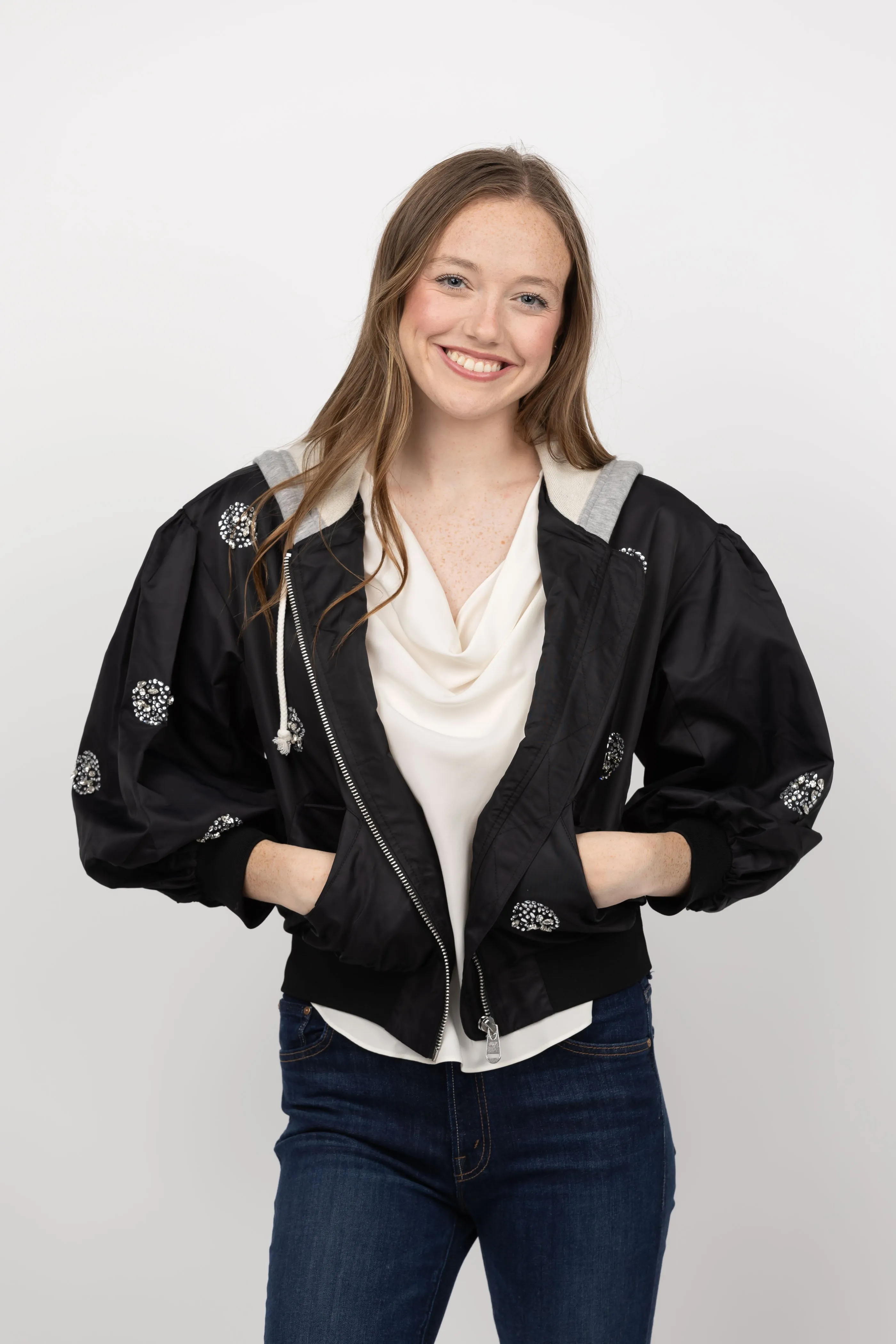 Cinq a Sept Ollie Jacket in Black/Silver