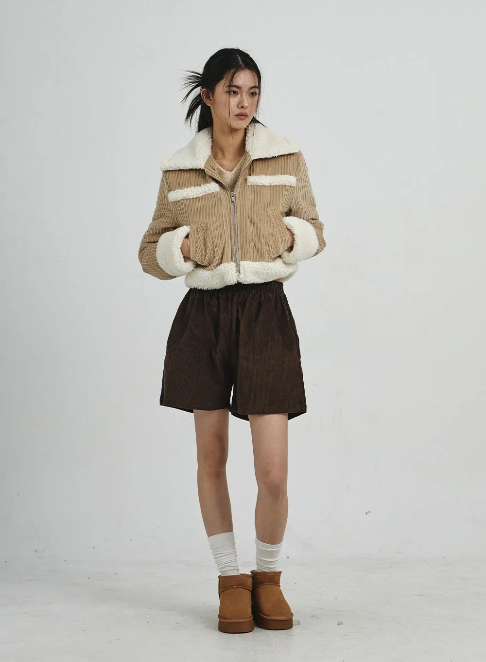 Corduroy Wide Shorts CD07