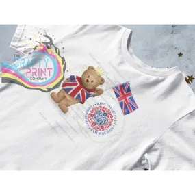 Coronation Teddy Bear T-shirt Printed with Logo