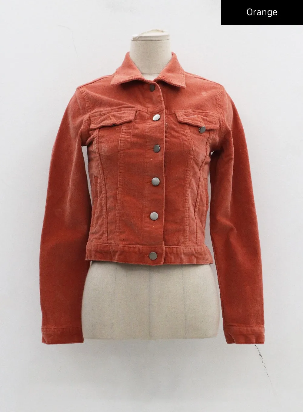 Cotton Blend Button Cropped Jacket CJ303