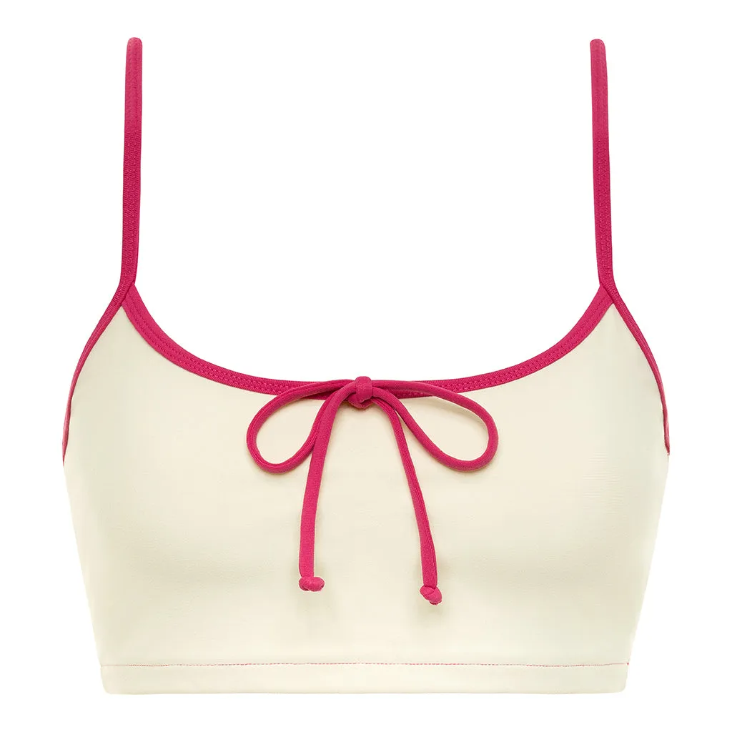 Cream Raspberry Binded Racerback Sport Top