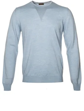 Crew Neck Patch Jumper Blue