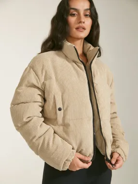 Cropped Funnel Graceful Neck Puffer Jacket