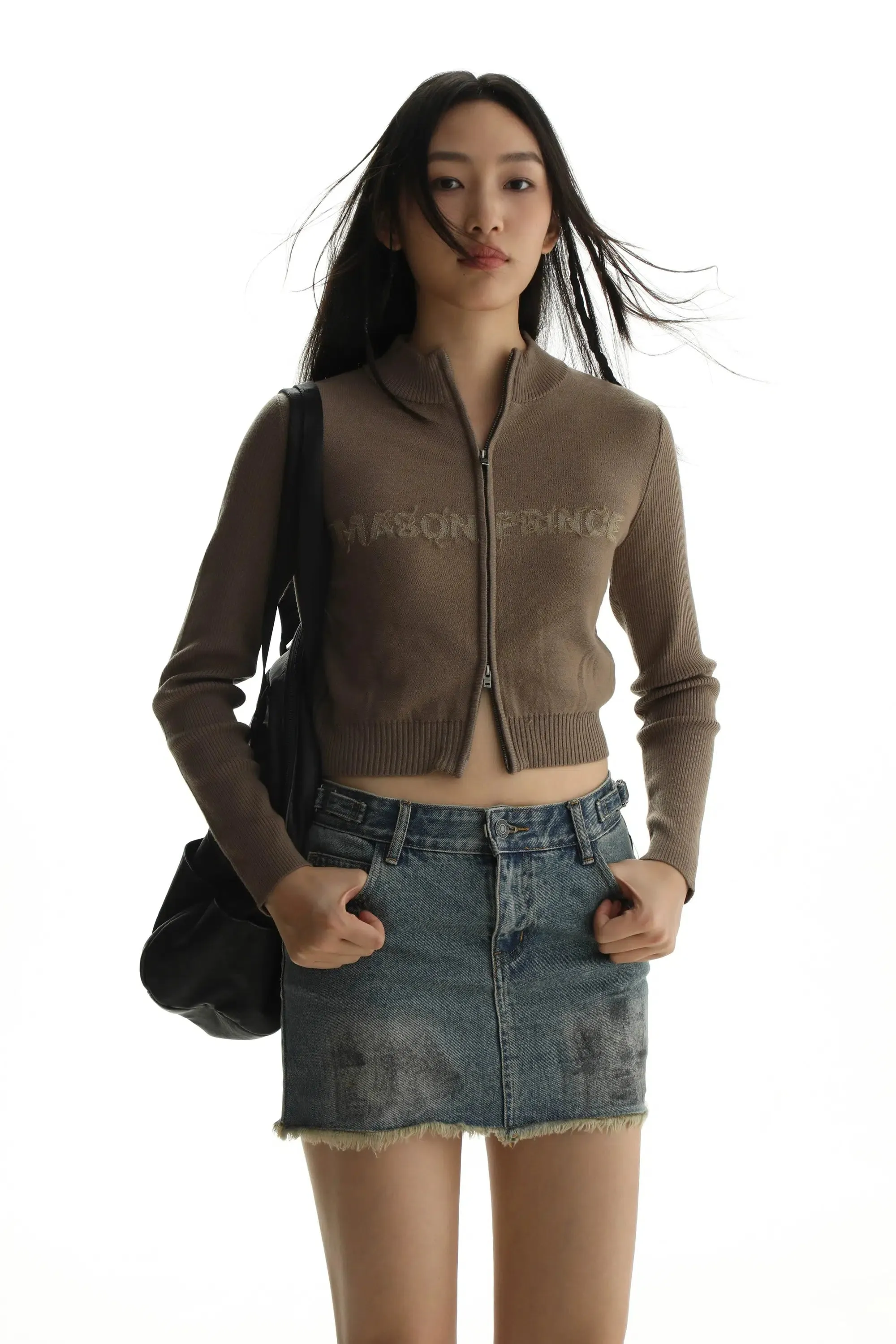 Cropped Jacket With Logo In Slim Fit