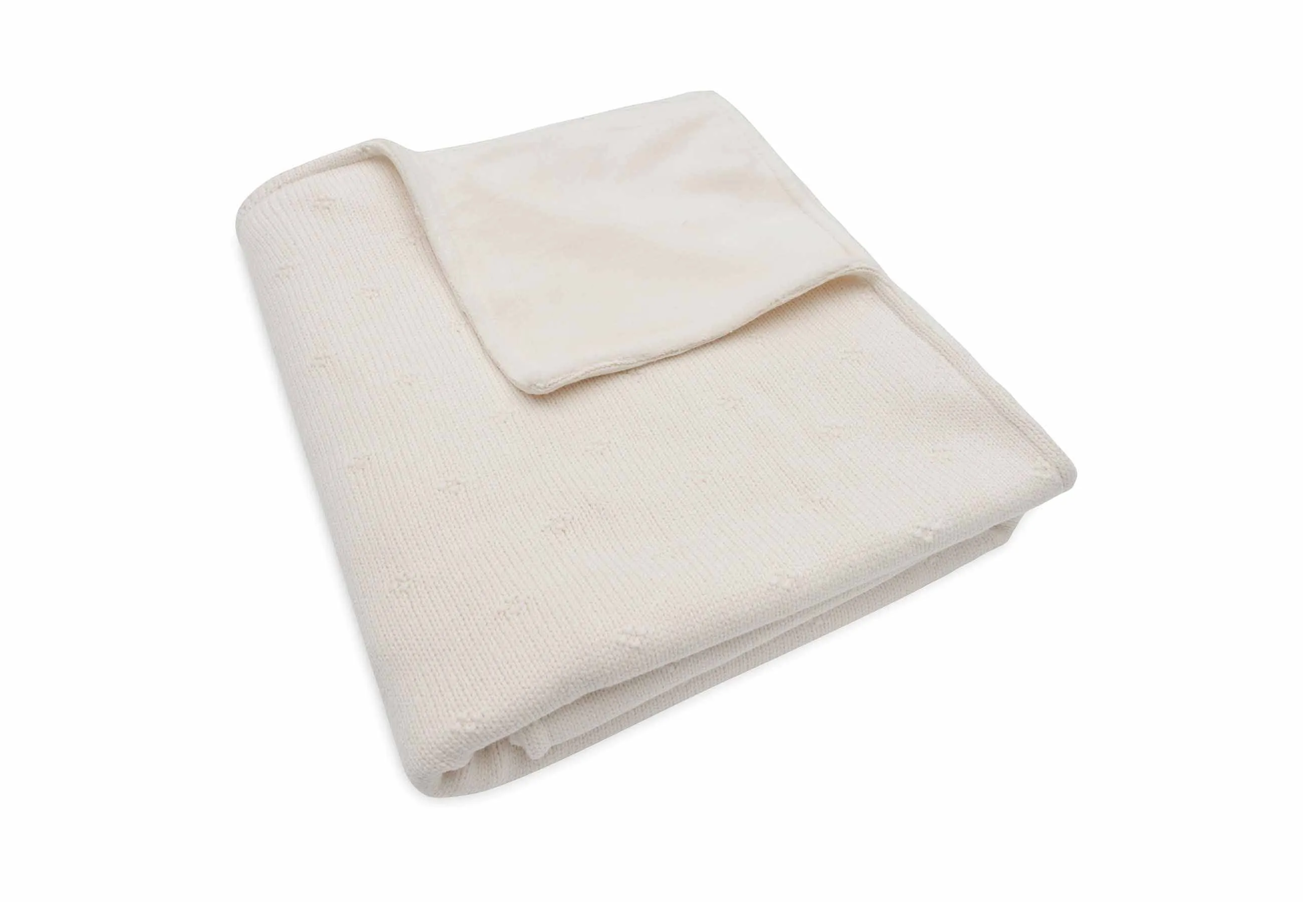 Deken Ledikant 100x150cm Cosy Knit - Ivory/Velvet