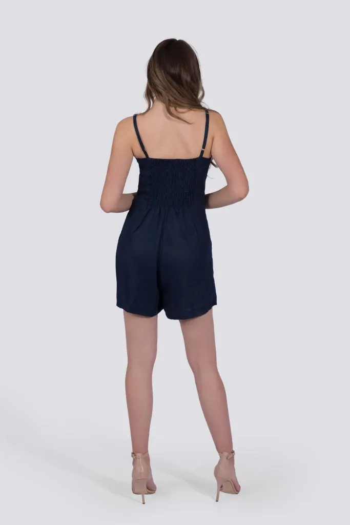 Delphine Romper | Navy