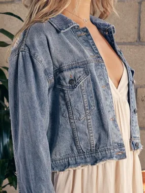 Denim Quest Cropped Denim Jacket