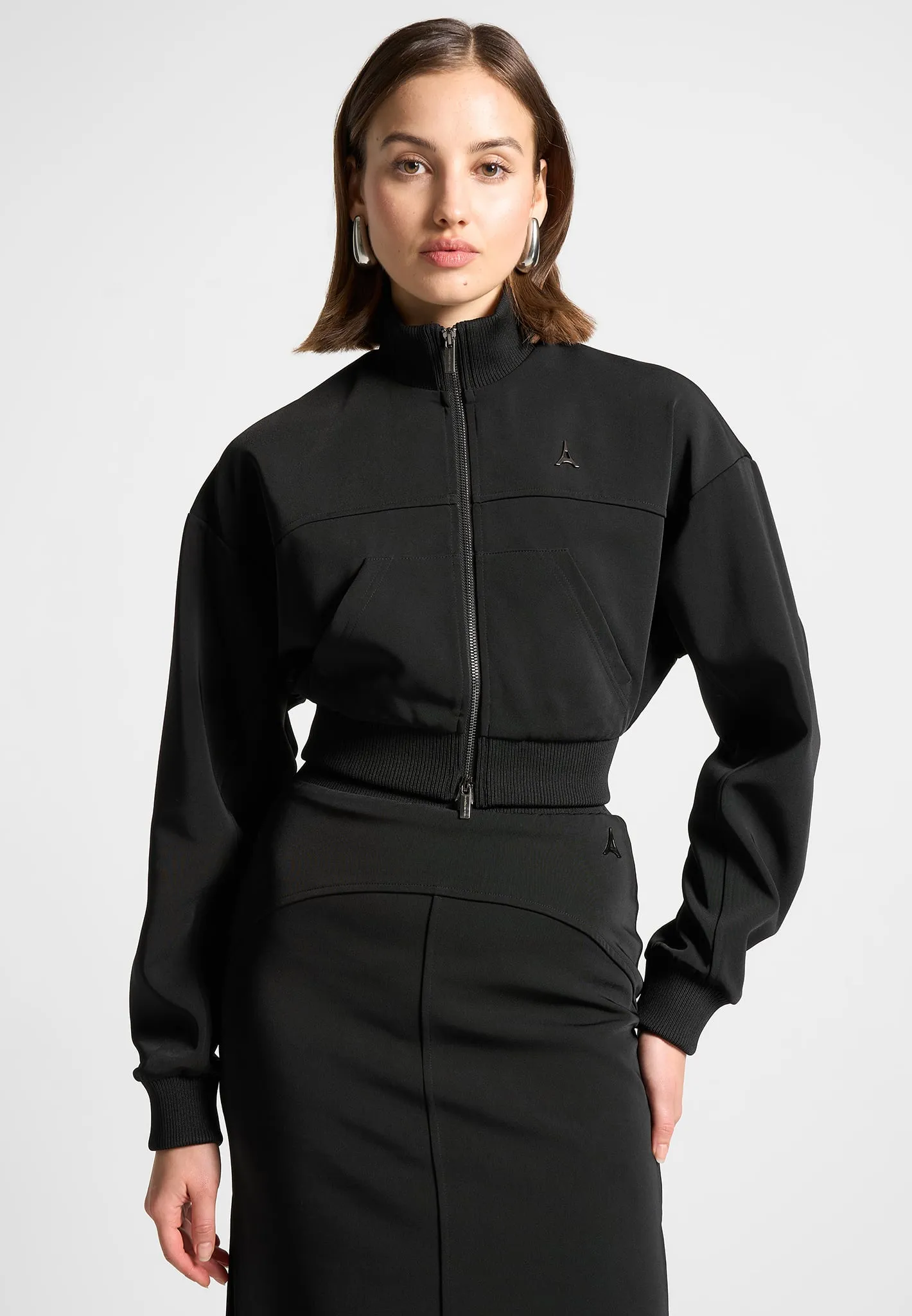 Double Zip Track Jacket - Black