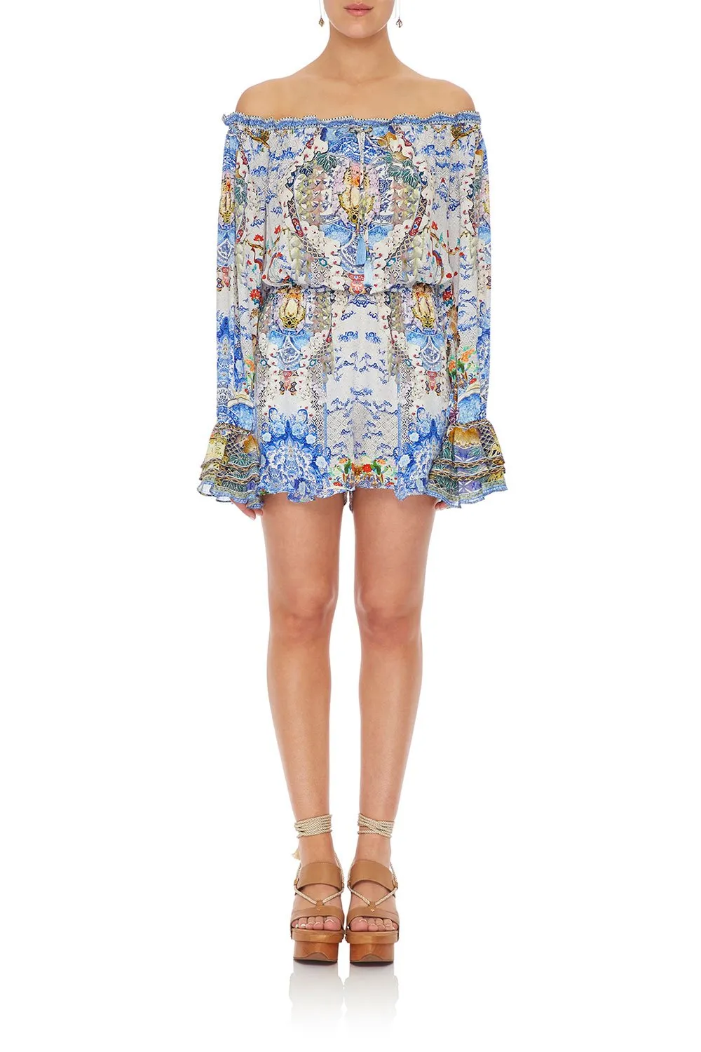 DROP SHOULDER FRILL PLAYSUIT GEISHA GATEWAYS