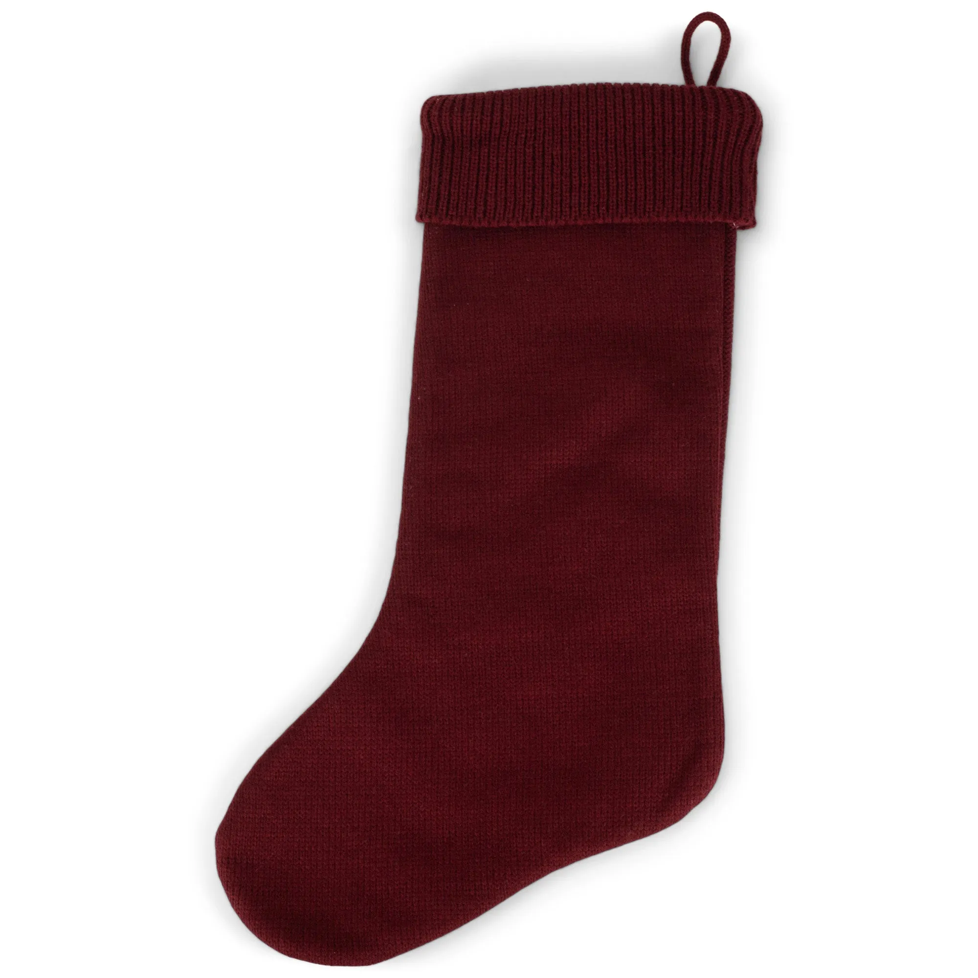 Elanze Designs Burgundy 18.5 inch Cable Knit Christmas Stocking With Ribbed Cuff