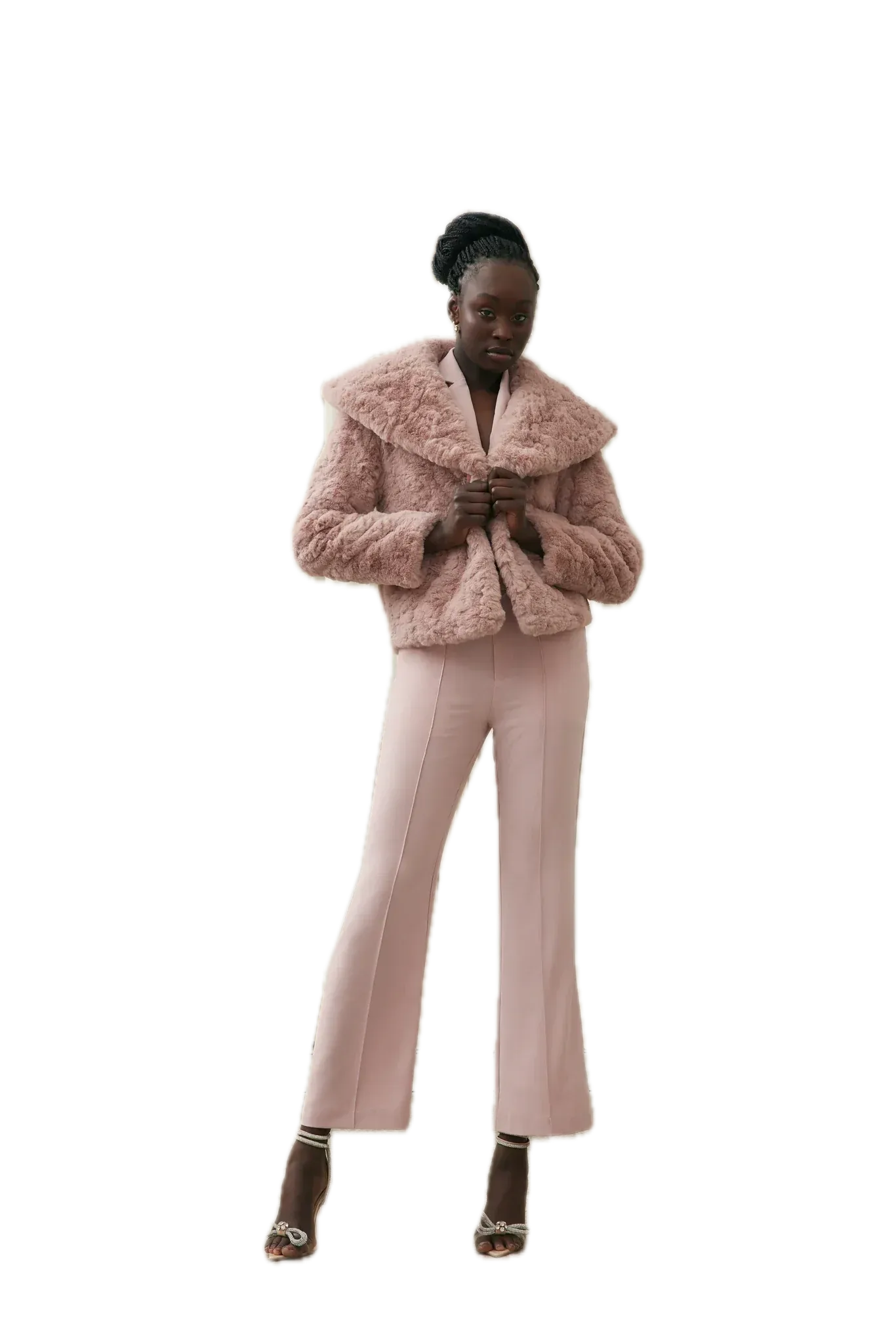 Elliatt Tiahnee Blush Pink Faux Fur Jacket - Luxuriously Soft and Stylish