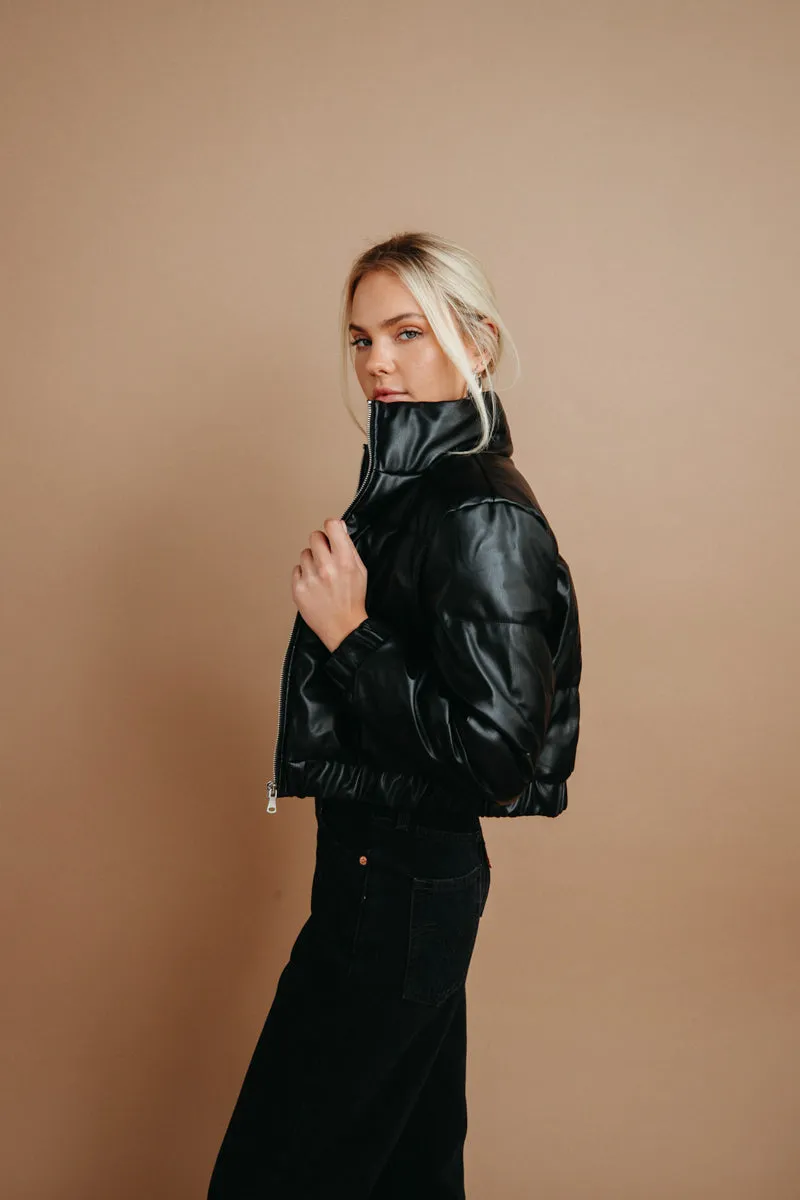 Ellis Faux Leather Puffer Jacket