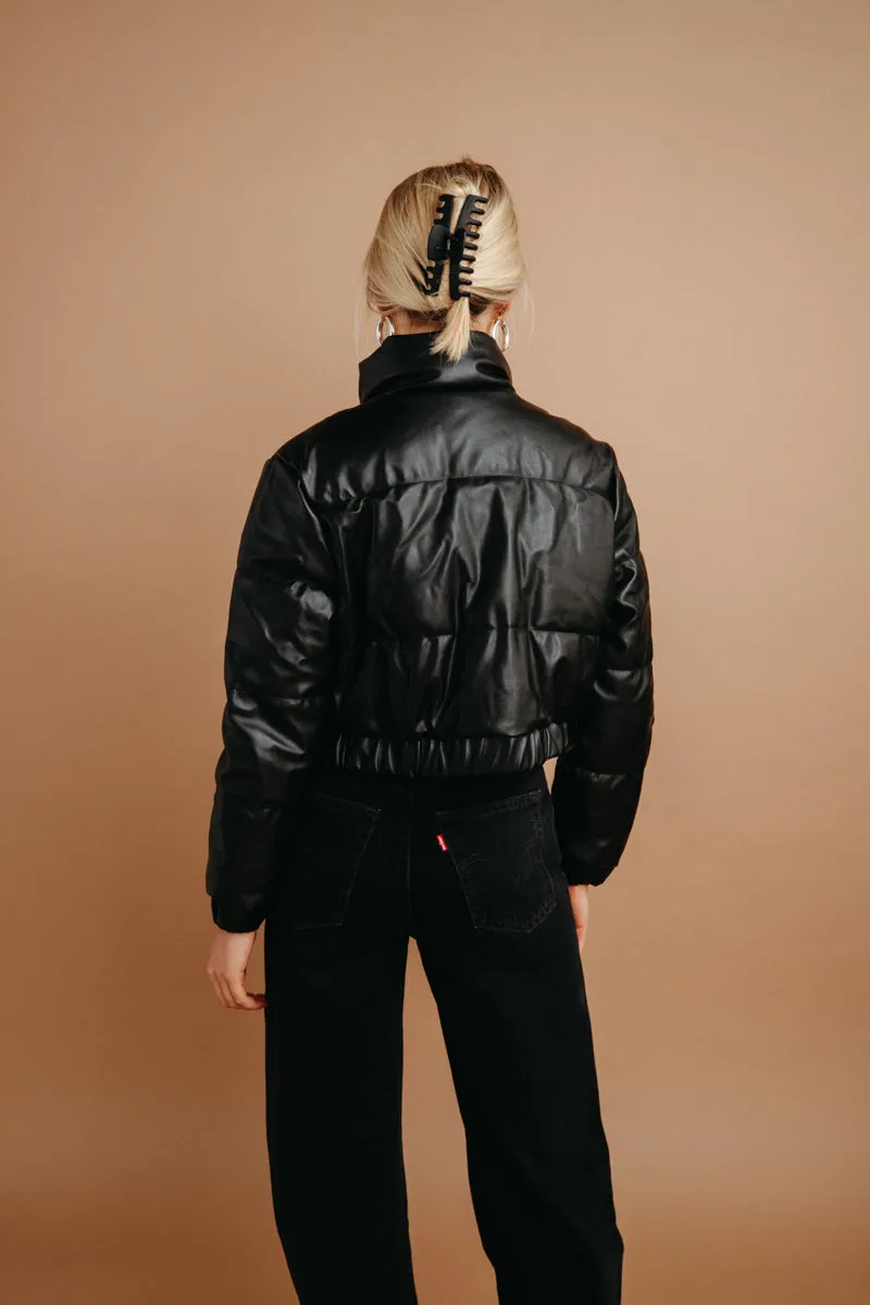 Ellis Faux Leather Puffer Jacket