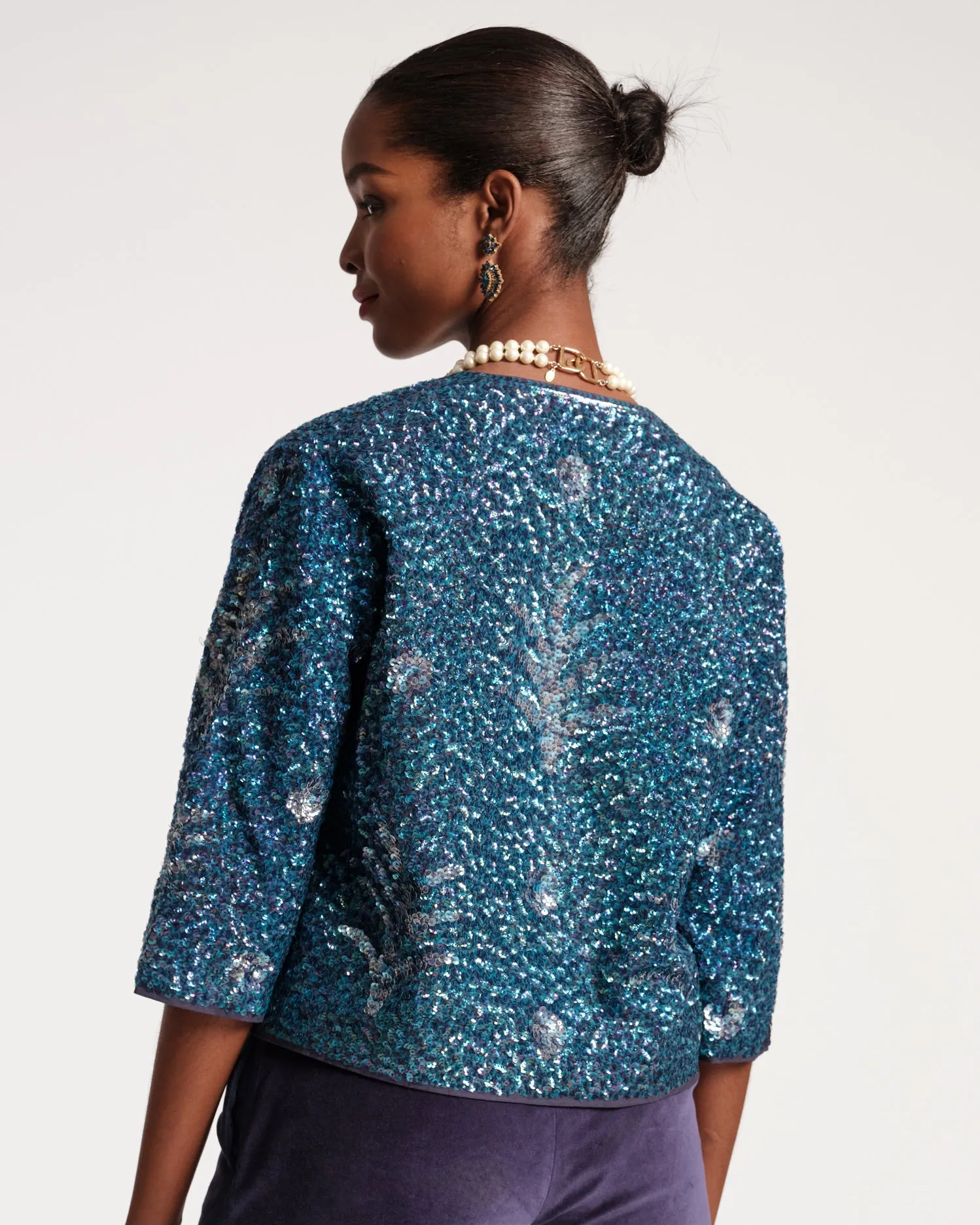 Elsie Sequin Jacket Navy