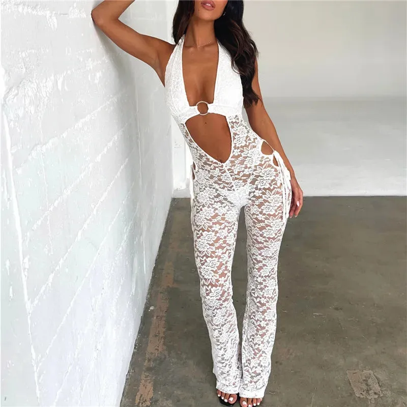 Evelyn Hollow Lace Jumpsuit