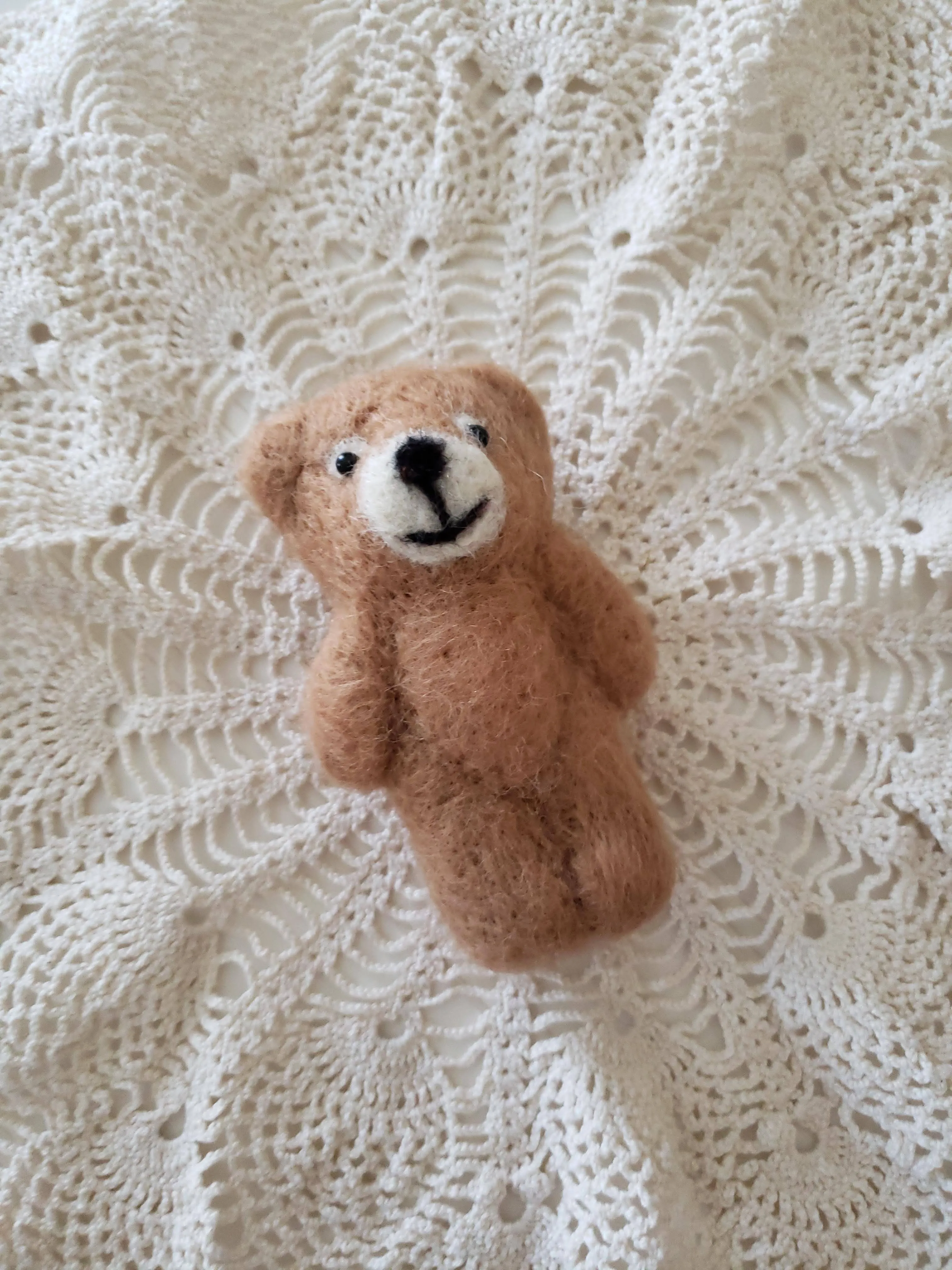 Felted Teddy Bear Plush Photography Prop in Tan or Brown