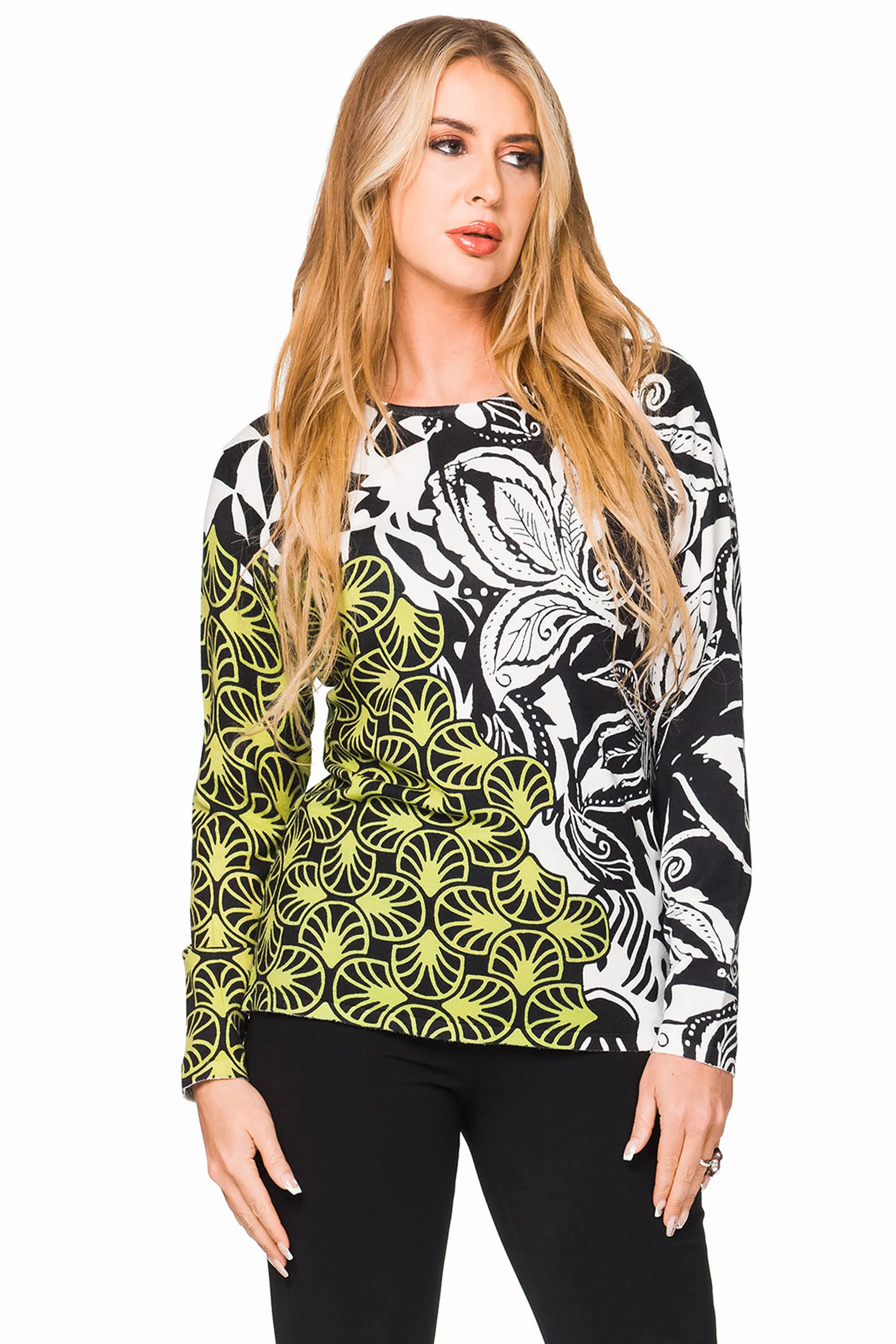 FOLIAGE PRINT LS TOP