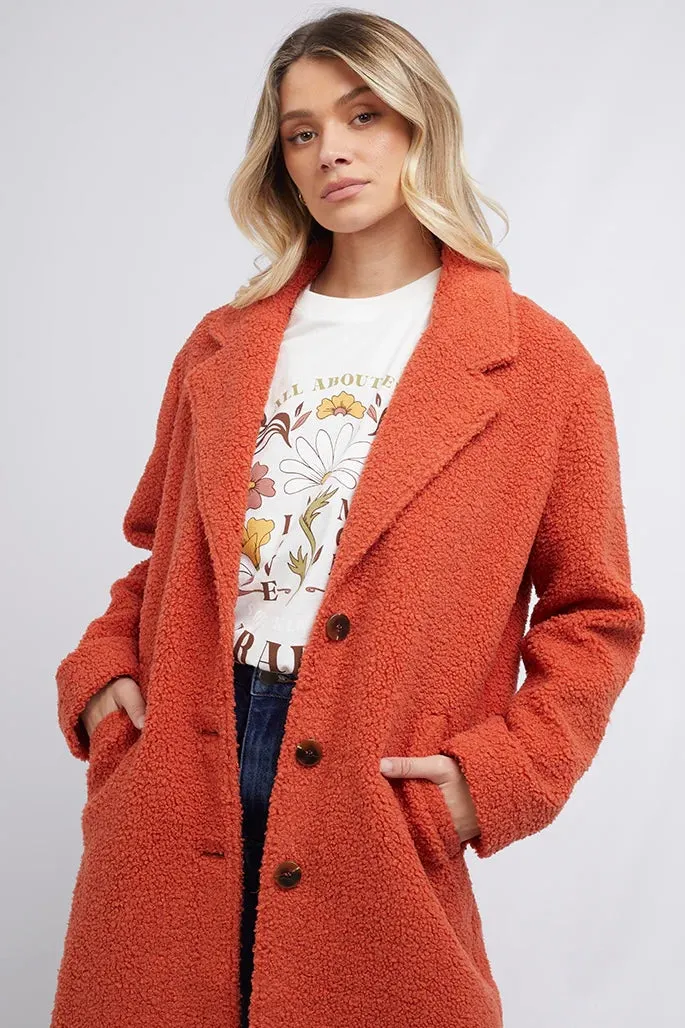 FRANCESCA TEDDY COAT RUST