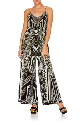 GATHERED WIDE LEG JUMPSUIT TRIBAL THEORY