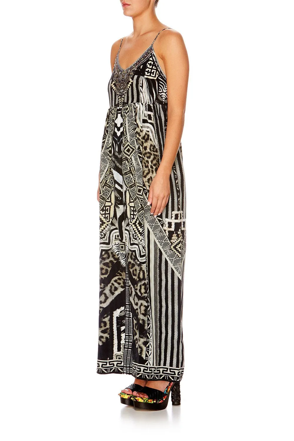 GATHERED WIDE LEG JUMPSUIT TRIBAL THEORY