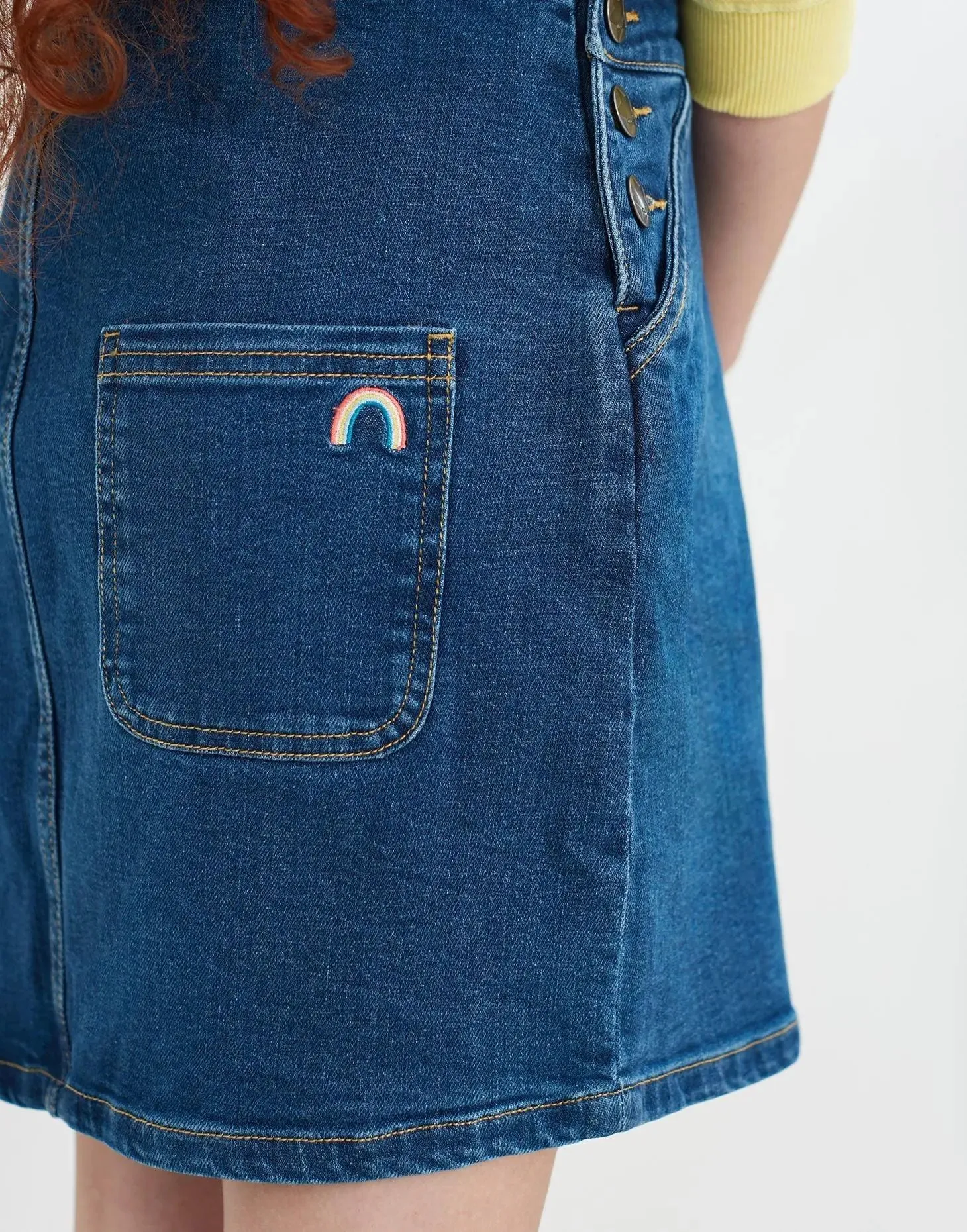 Girls Kimberly Denim Dungaree Dress | Joules