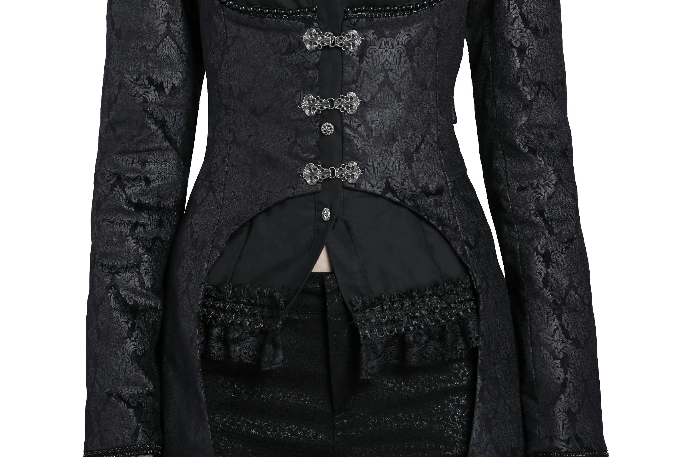 Gothic floor-length cocktail gown jacket coat JW091