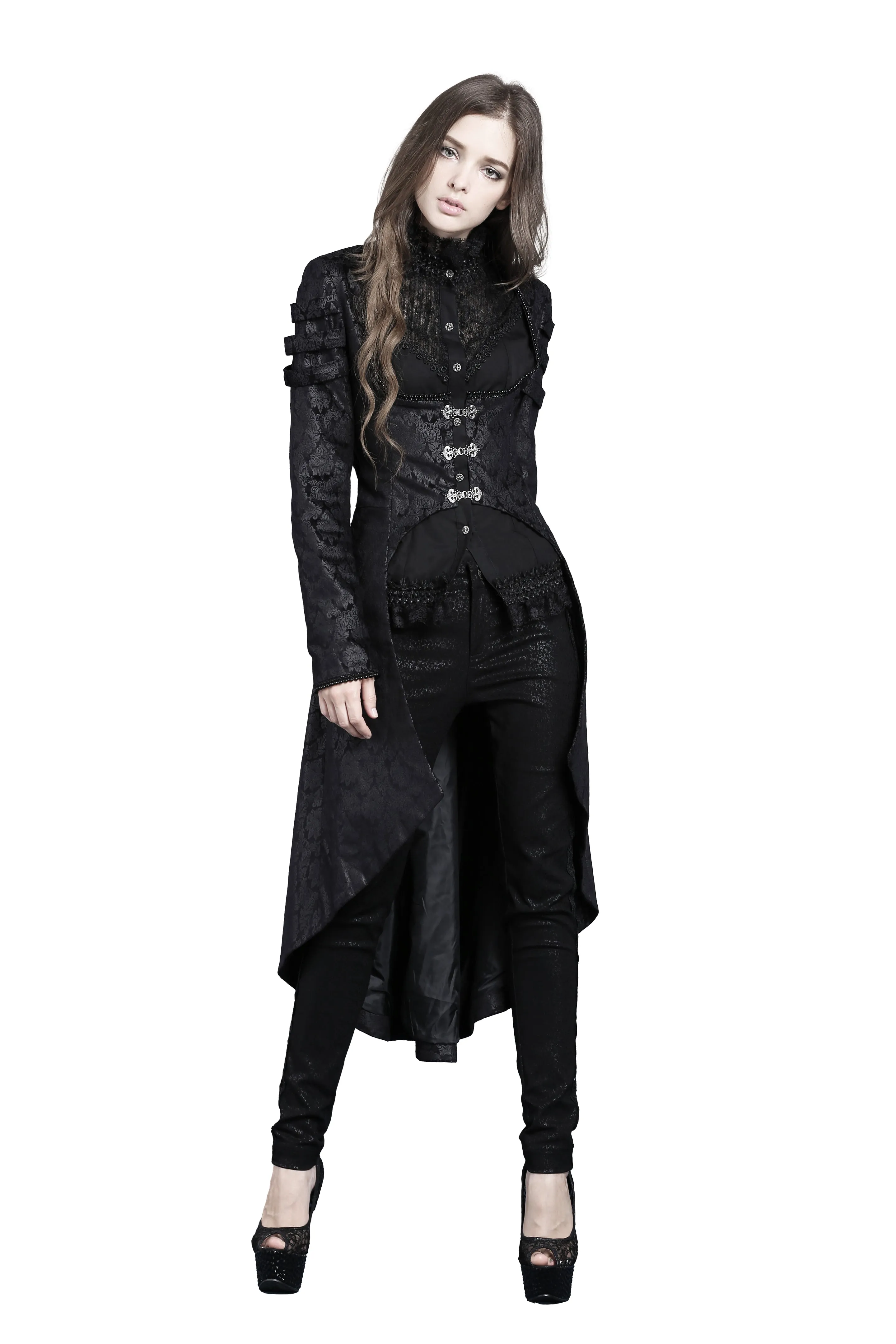 Gothic floor-length cocktail gown jacket coat JW091